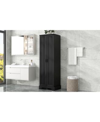 Storage Cabinet with Two Doors for Bathroom, Office, Adjustable Shelf, MDF