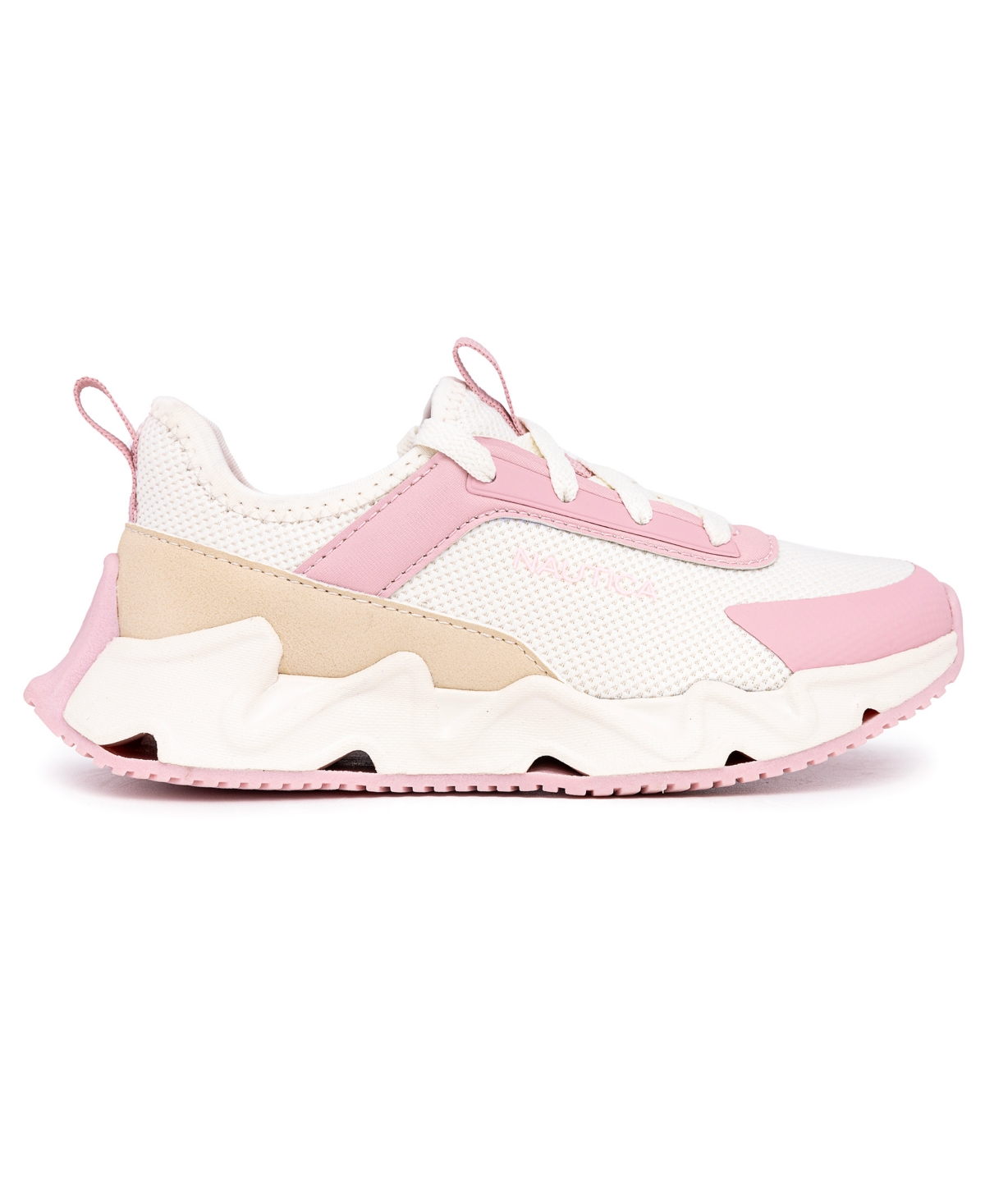 Nautica Little Girls Maybella Athletic Sneaker -Tan/Pink