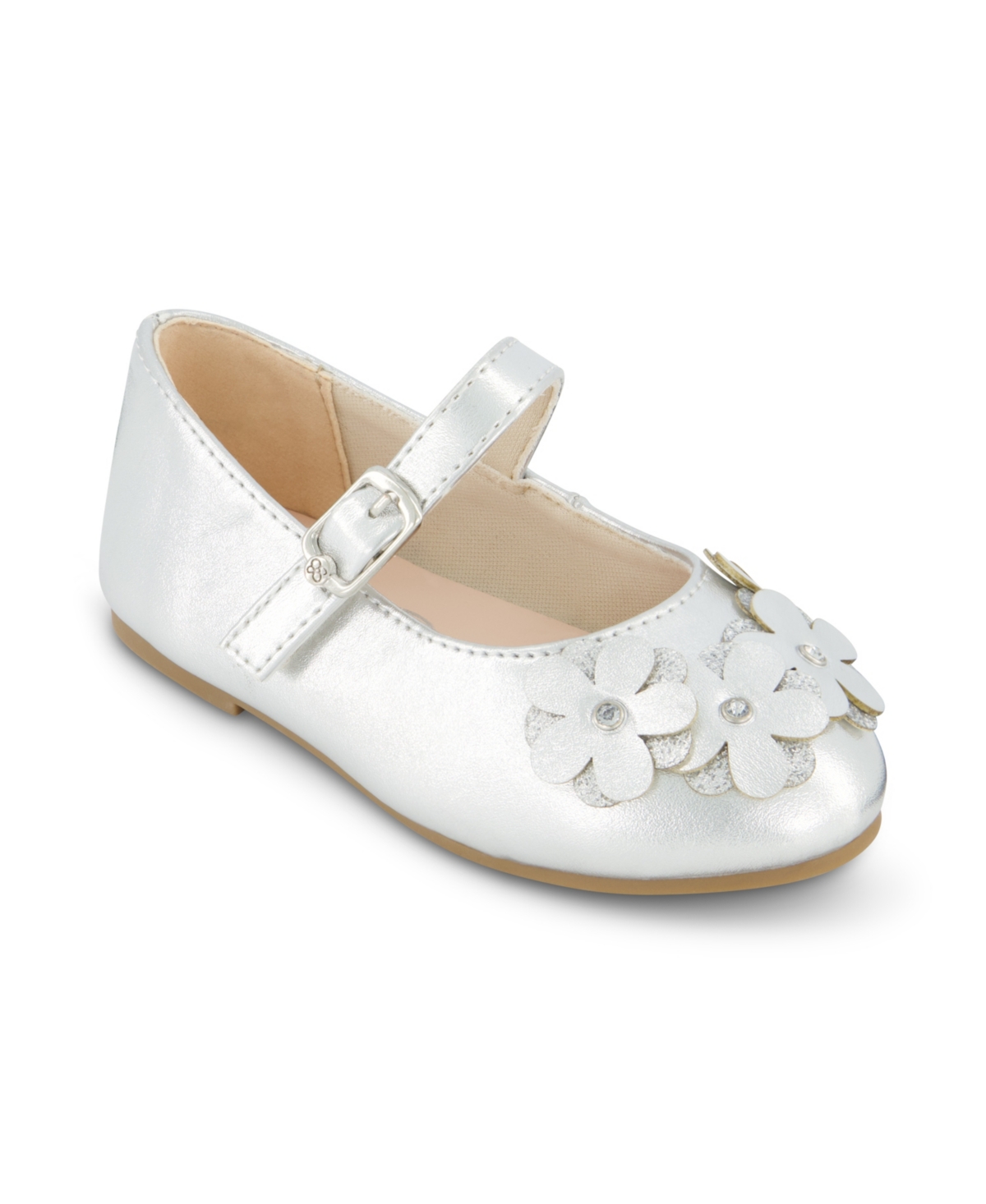Jessica Simpson Little And Big Girls Amy Petal Ballet Flat In Silver