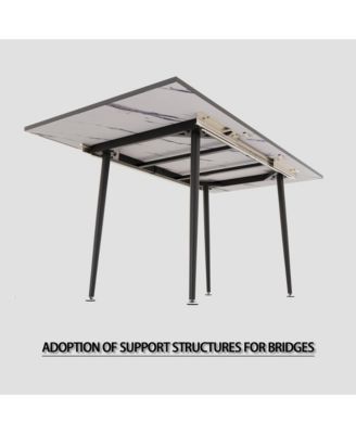 Expandable Dining Set with Cushioned Armless Chairs