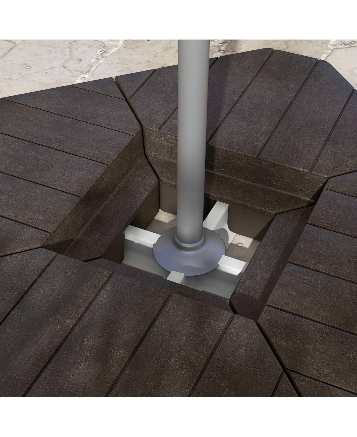 Streamdale Furniture 4 Piece Patio Cantilever Umbrella Base Weight Set, Outdoor Offset Umbrella Weights for Umbrella Stand, 132 lb. Capacity Water or