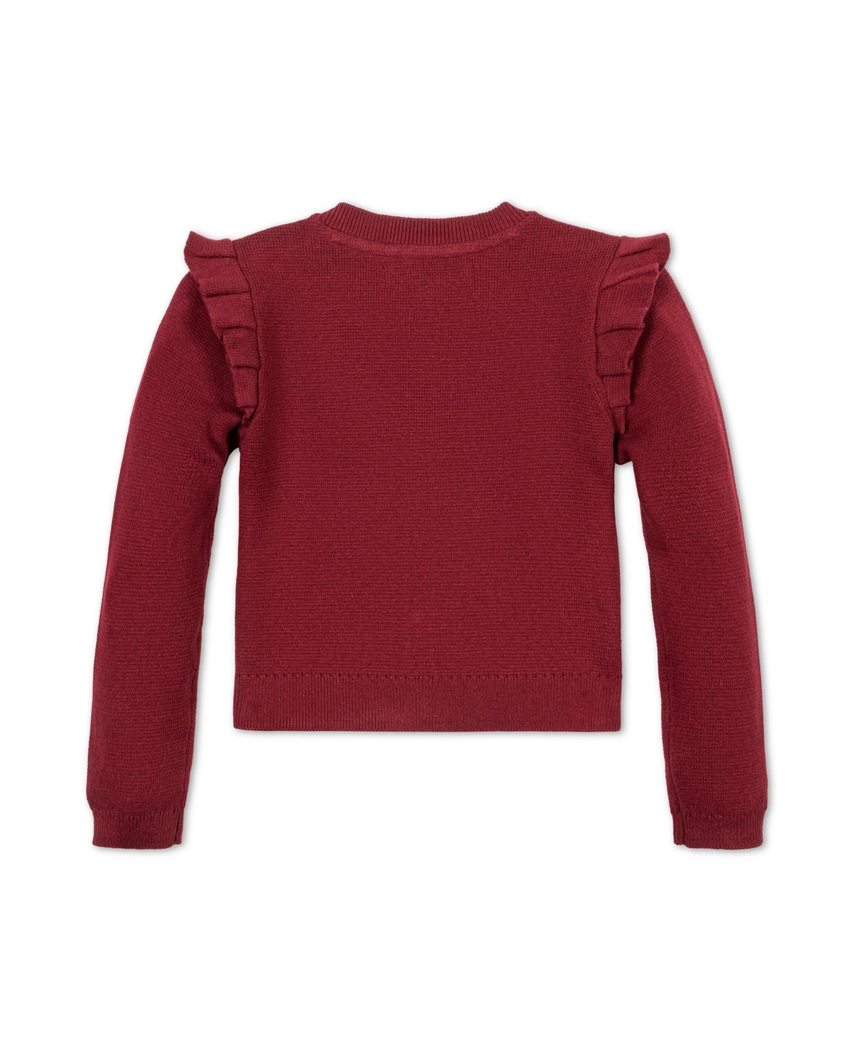 Hope & Henry Girls Organic Milano Ruffle Shoulder Cardigan