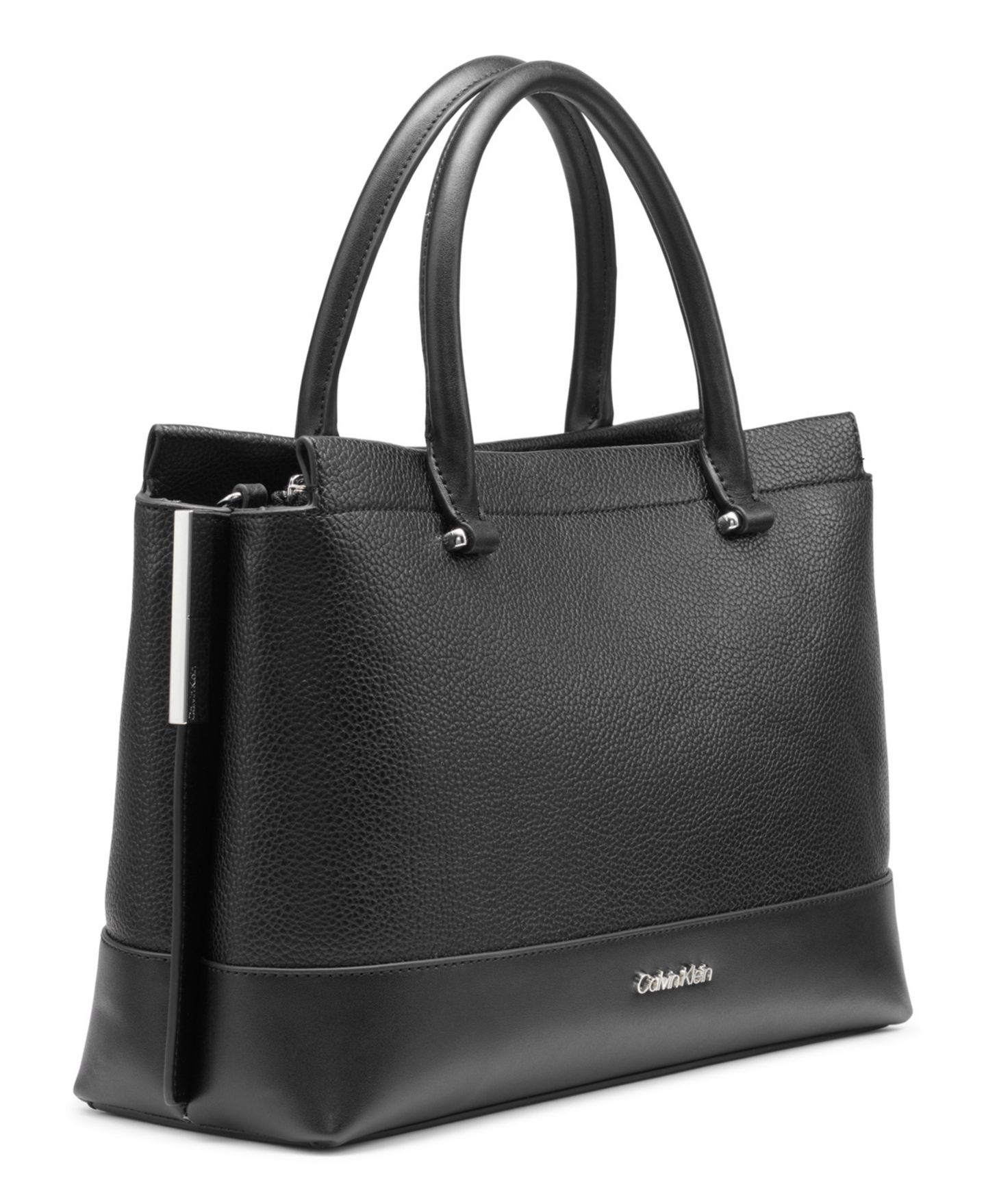 Женская сумка Calvin Klein Bianca Triple Compartment Convertible Satchel, цвет: Чёрный / Серебряный — фото 3