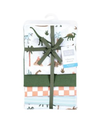 Soft 4 Piece Cotton-Poly Flannel Receiving Blankets