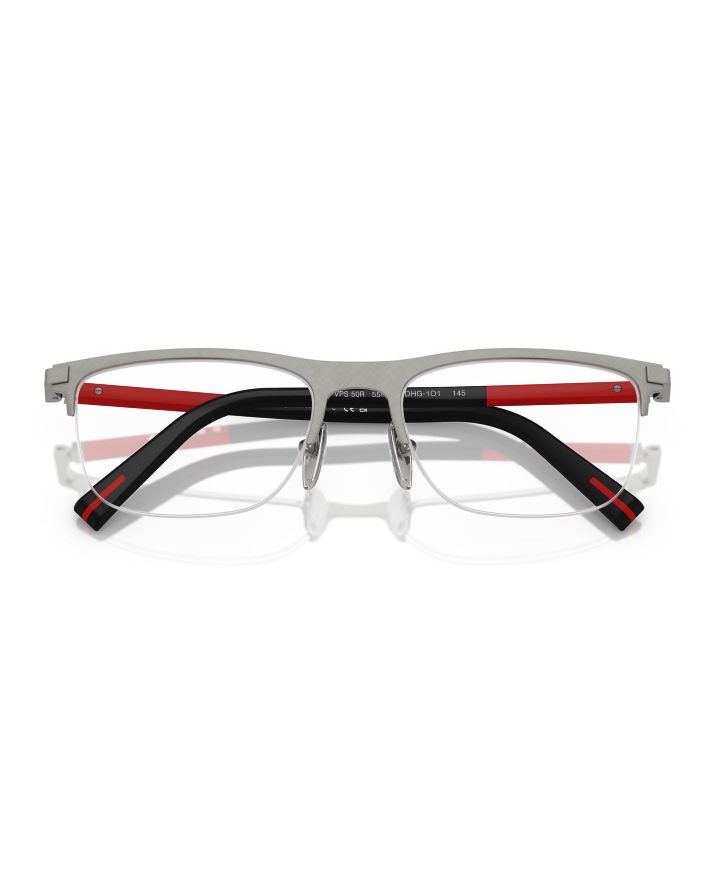 Мужские очки PRADA LINEA ROSSA Man Pillow Metal PS 50RV Eyeglasses, цвет: Матовый чёрный — фото 7