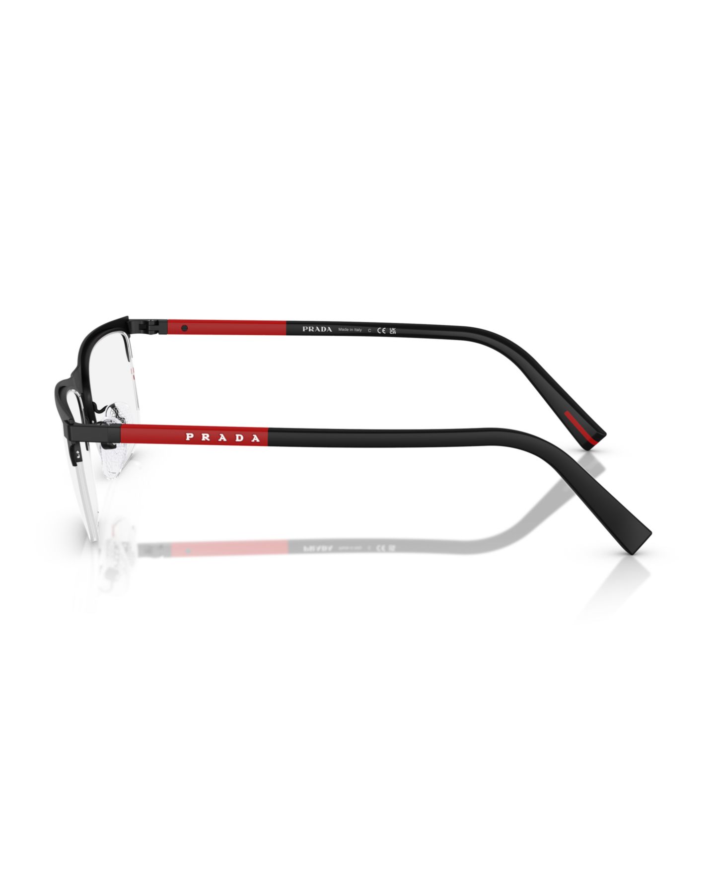 Мужские очки PRADA LINEA ROSSA Man Pillow Metal PS 50RV Eyeglasses, цвет: Матовый чёрный — фото 3