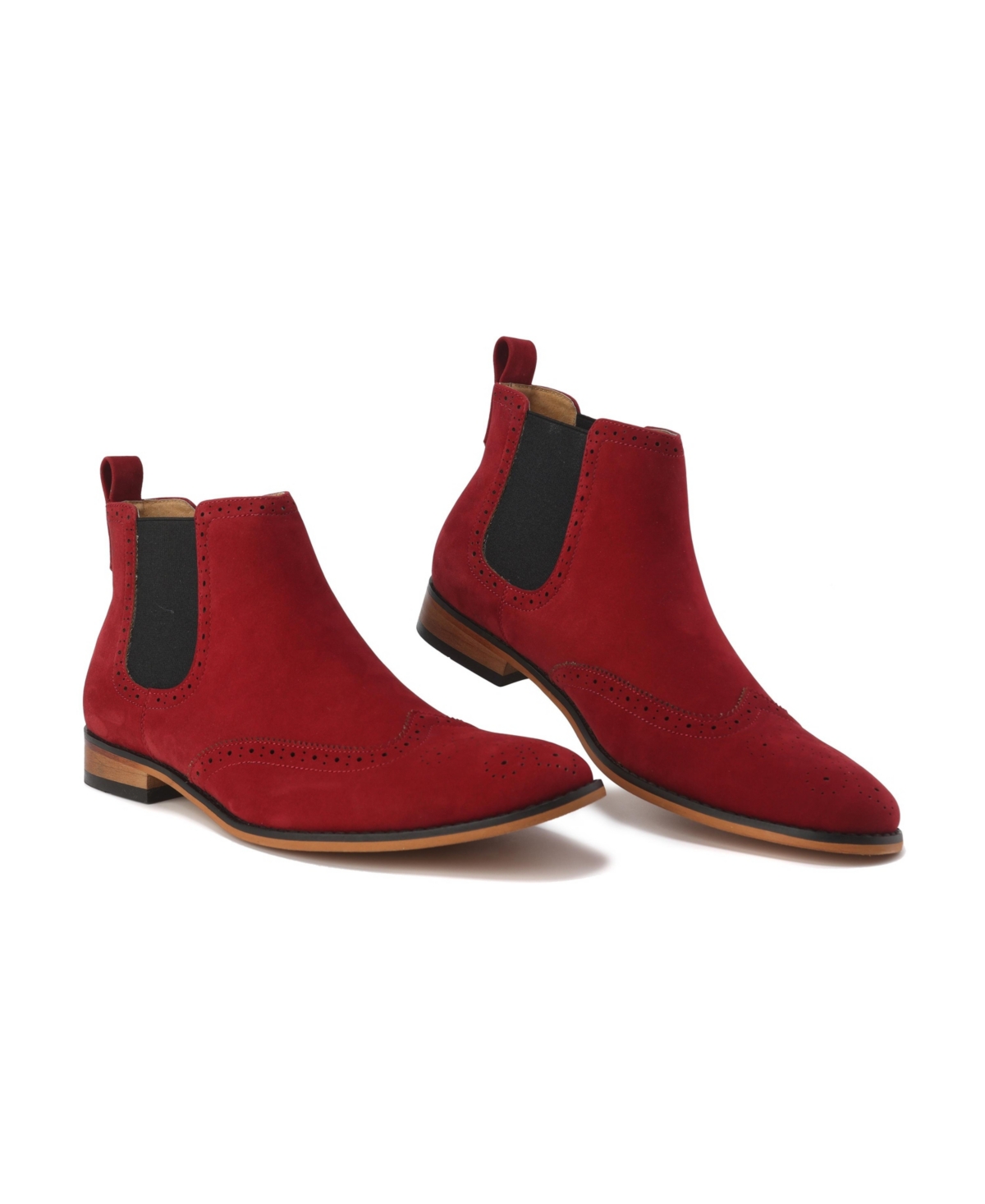 Gino Vitale Men's Slip On Wing Tip Chelsea Boots