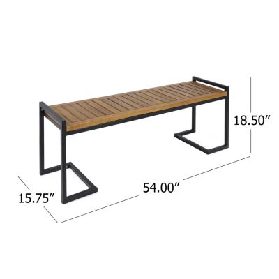 Streamdale Acacia Wood Bench Chic Style, Iron Strength