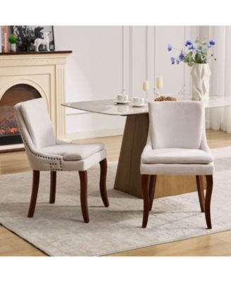  Modern Chenille Dining Chairs, Set of 2
