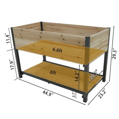 Streamdale 45" Iron-Wood Raised Garden Beds w/ Storage
