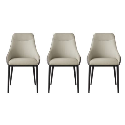 Modern PU Leather Dining Chairs with Metal Legs