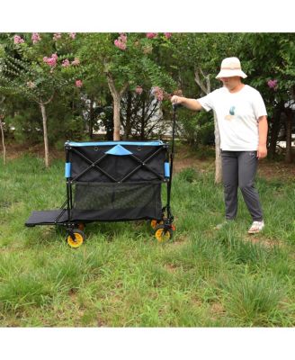 Folding Wagon Cart for Garden, Shopping, and Beach