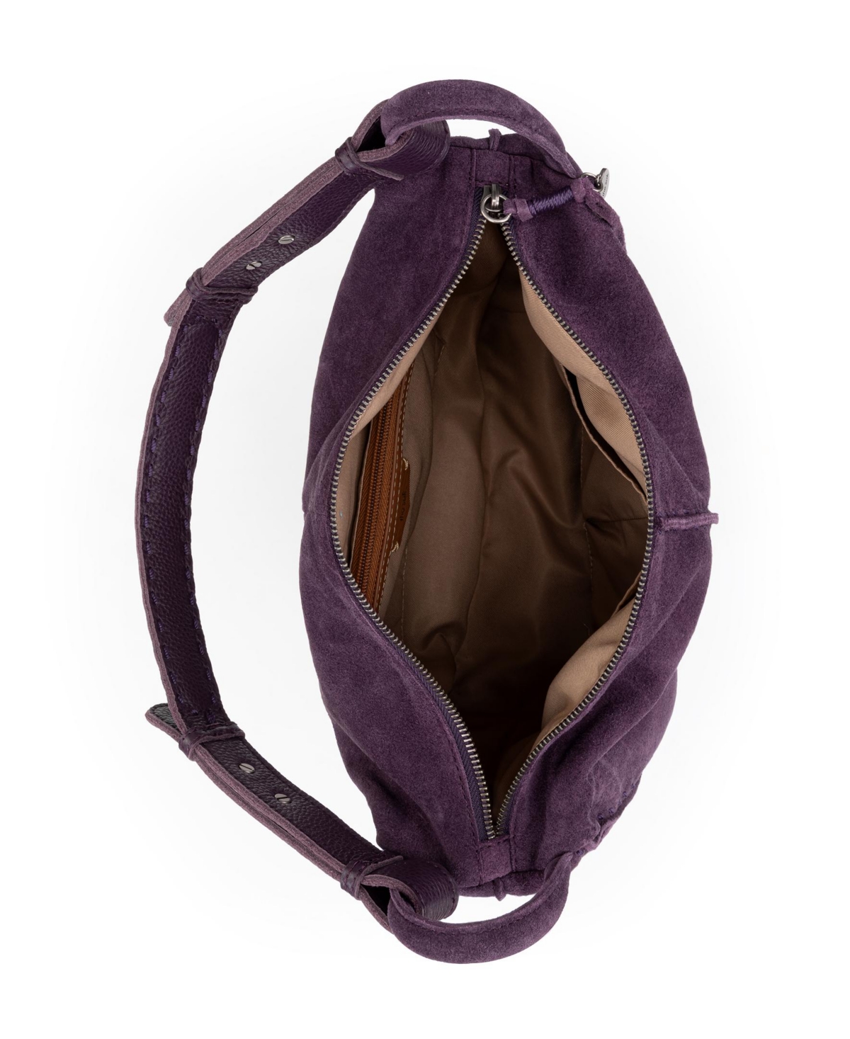 The Sak Los Feliz Leather Hobo Bag In Aubergine Suede