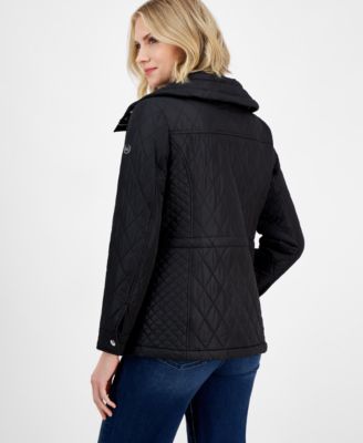 Women's Quilted Hooded Zip-Front Coat