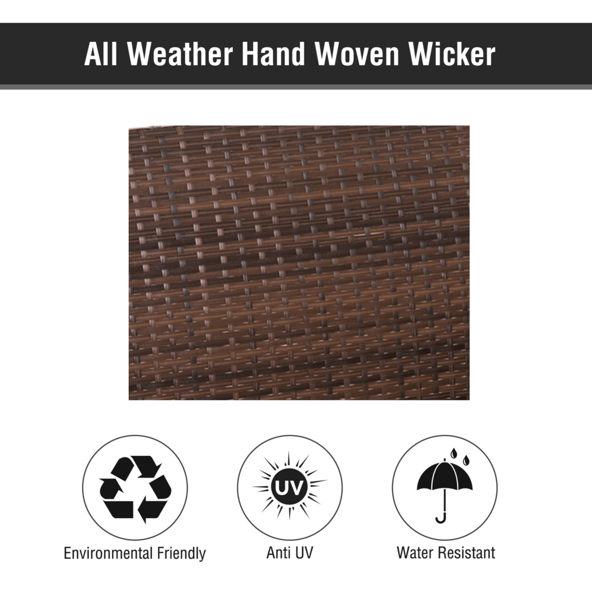 Streamdale Furniture 2 Person Wicker Hanging Swing Bench, Front Porch Swing Outdoor Chair with Cushions 550 lbs. Weight Capacity for Backyard, Garden