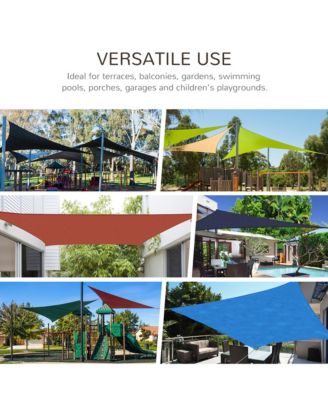 13' x 20' Sun Shade Sail Canopy Outdoor Shade Sail Cloth for Patio Deck Yard with D-Rings and Rope Included, Brown