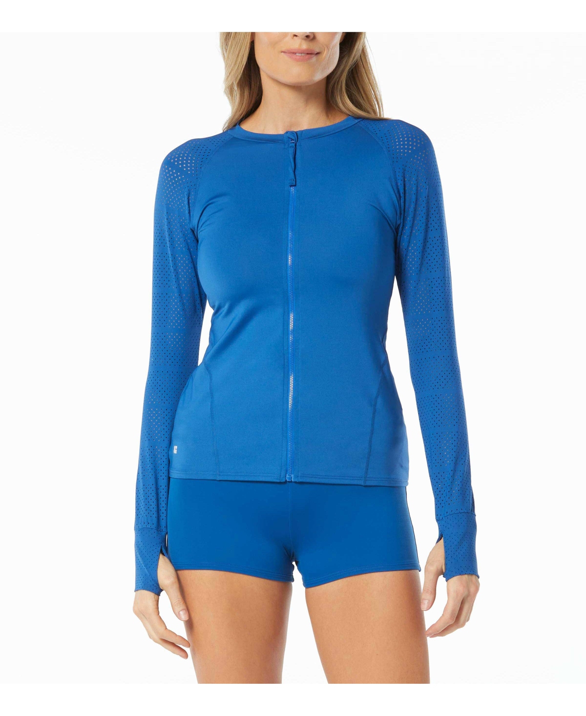 Ava Zip Front Rash Guard - 100-white