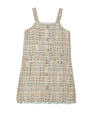 Big Girls Sleeveless Boucle Dress