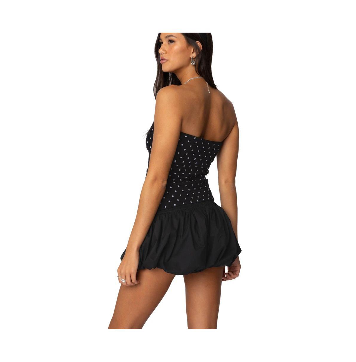 Edikted Women's Peyton Polka Dot Tube Top - Black-and-white