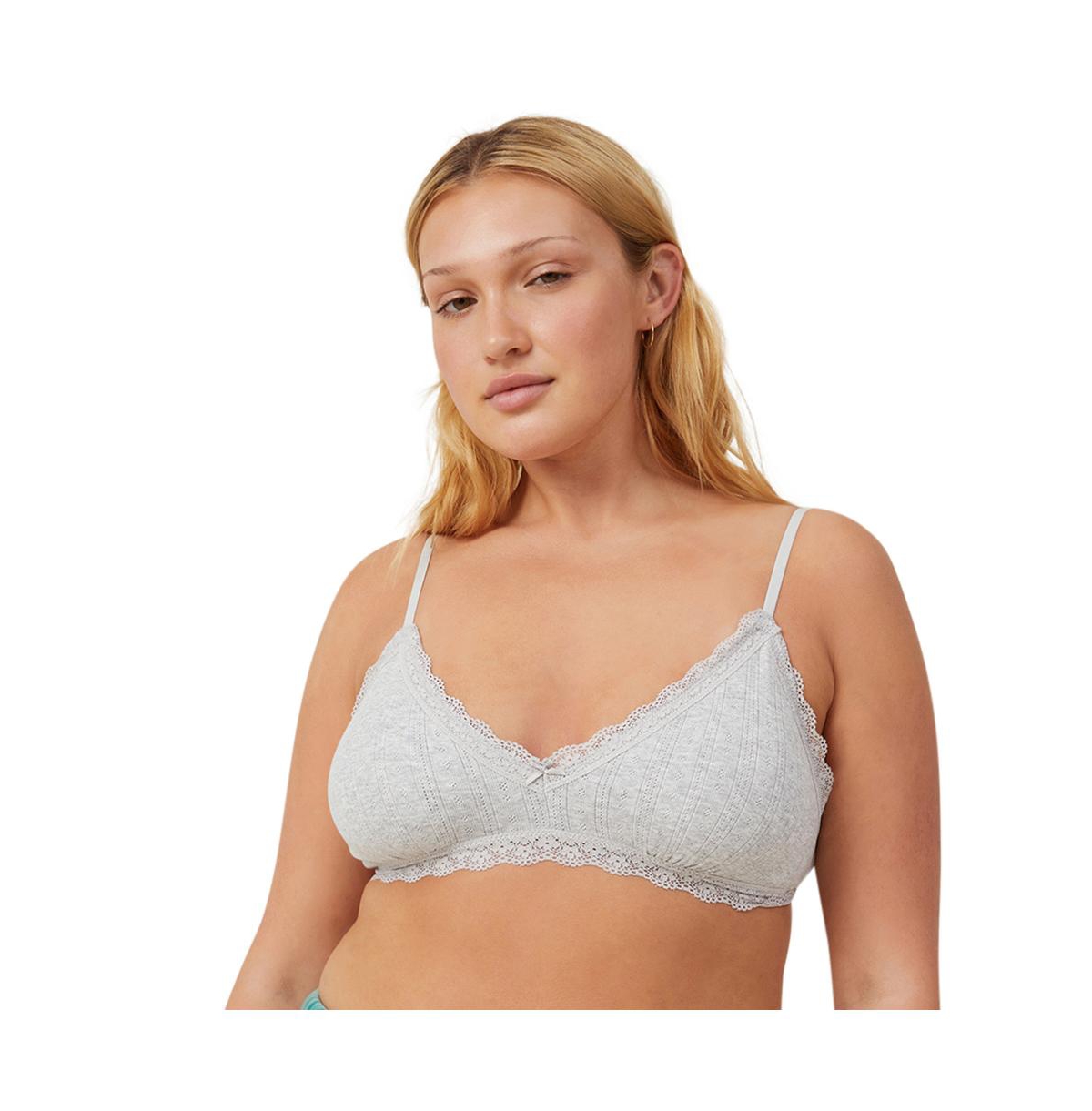 Cotton On Women's Cotton Lace Triangle Padded Bralette