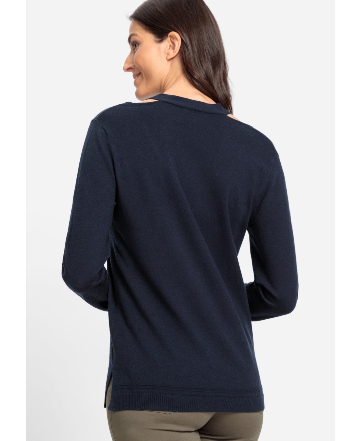 Olsen Women's Cut Out Neckline Pullover