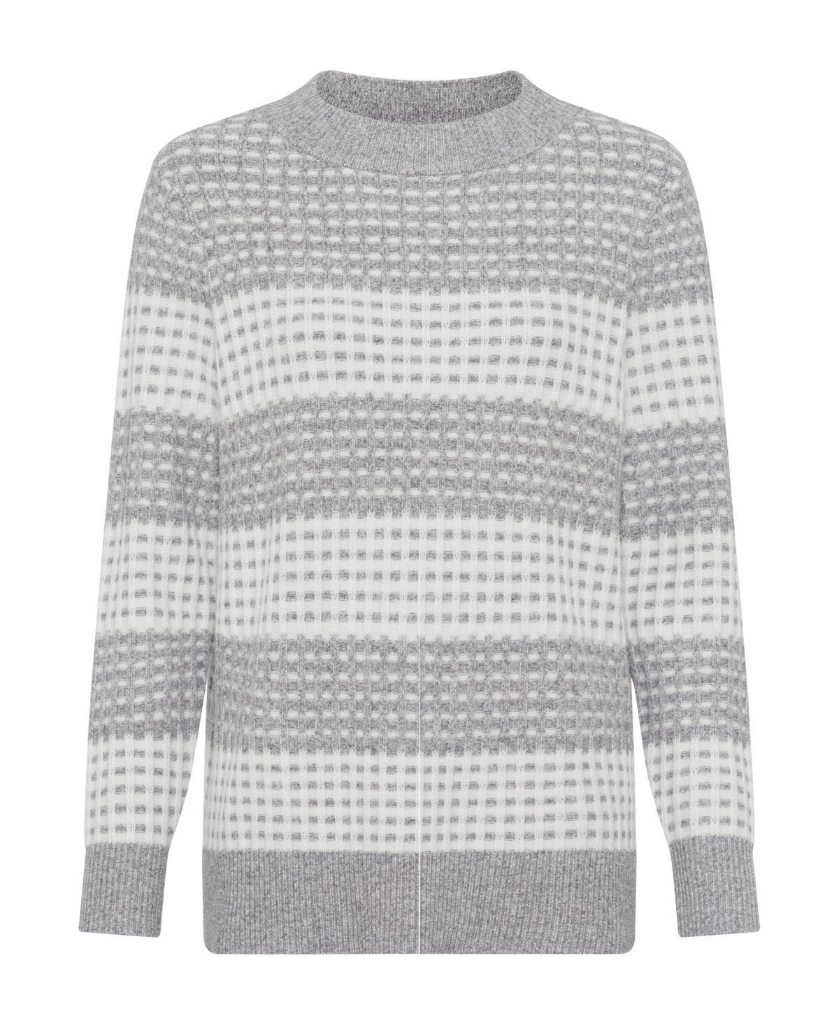 Olsen Women's Long Sleeve Grid Stitch Sweater