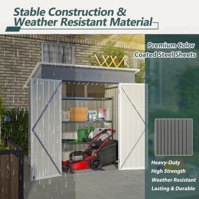 Streamdale 6'x4' Outdoor Metal Storage Shed for Garden Tools Lockable Door