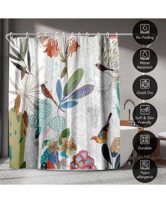 Where the Passion Flower Grows by PI Creative Art Floral Shower Curtain, 71x74