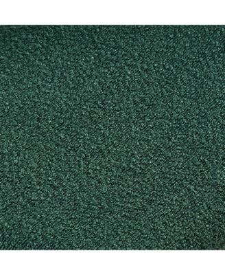 Boucle Dining Chairs (Set of 4), Dark Green with Black Metal Legs