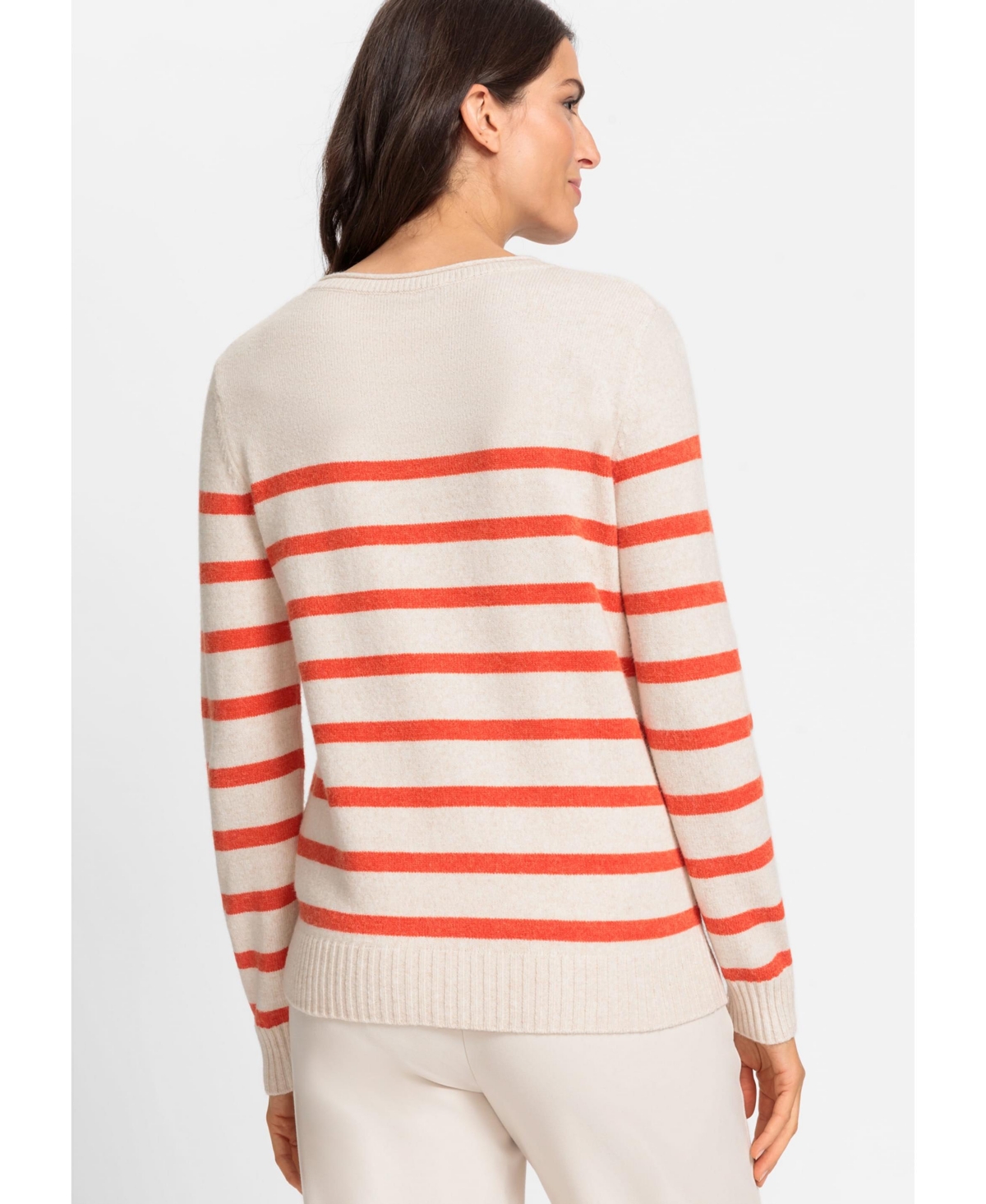 Olsen Women's Long Sleeve Striped Sweater