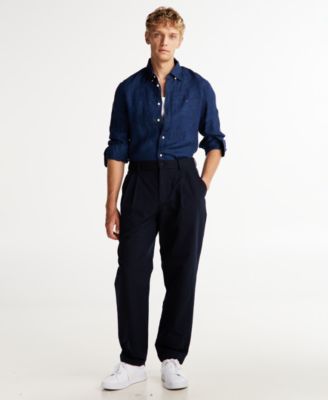 Men's Button-Down Linen Long Sleeve Shirt