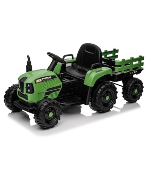 Детская игрушка Streamdale Furniture 24V Electric Tractor with Trailer, Remote Control Ride-On Toy, 1 Seat, от 3 лет, цвет: Изумрудный