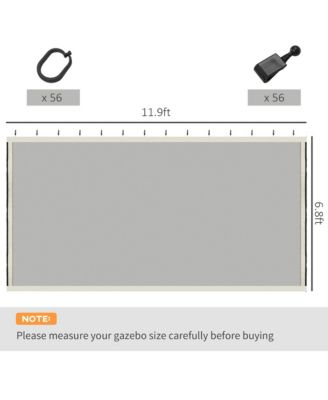 12' x 12' Universal Replacement Mesh Sidewall Netting for Patio Gazebos and Canopy Tents with Zippers, (Sidewall Only), Cream