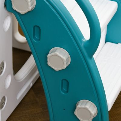 8 in 1 Toddler Slide for Kids Age 1-3 Years, Indoor Kids Slide Playset with Basketball Hoop, Climber, Telescope, Tunnel, Steering Wheel, Aisle, Storage Baskets, Yellow