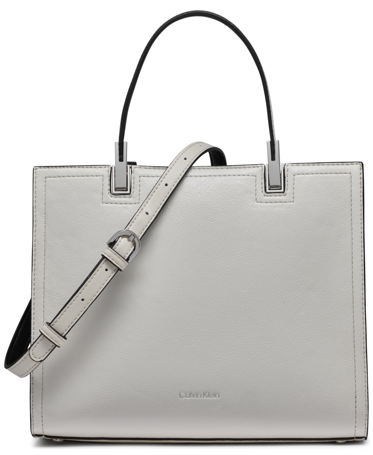 CALVIN KLEIN VERNE MIXED MATERIAL CONVERTIBLE SATCHEL 