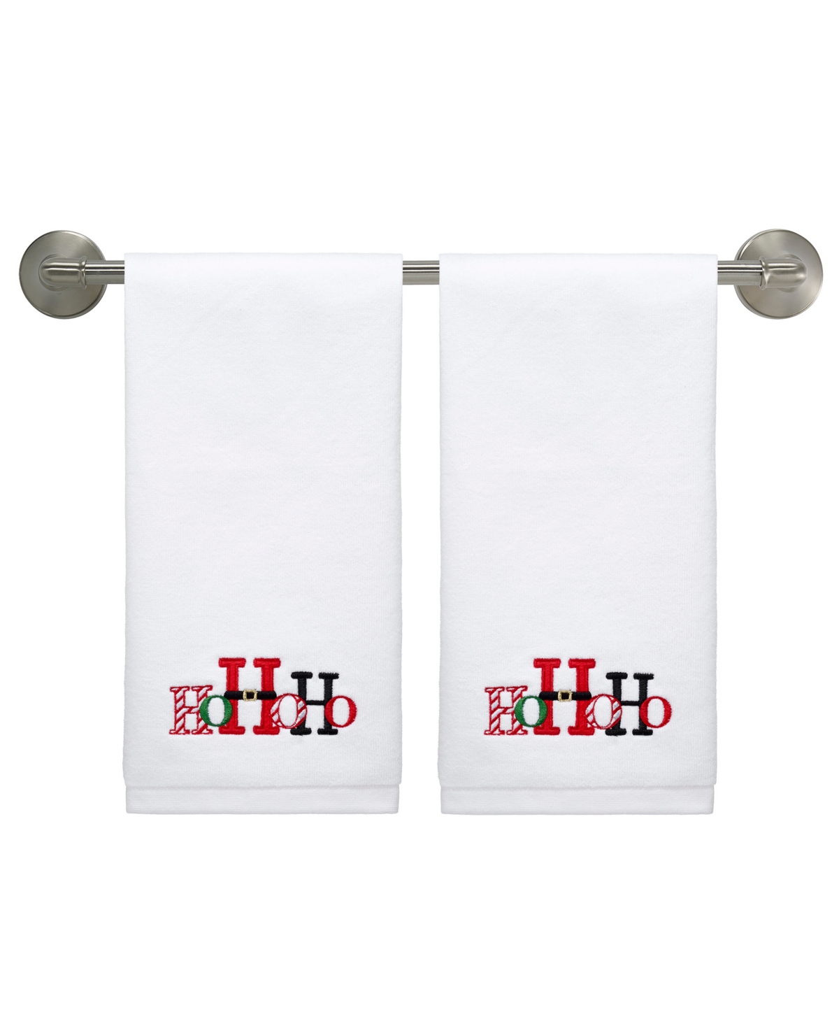 Avanti Hohoho Cotton Hand Towel Set, 28" X 16" In White