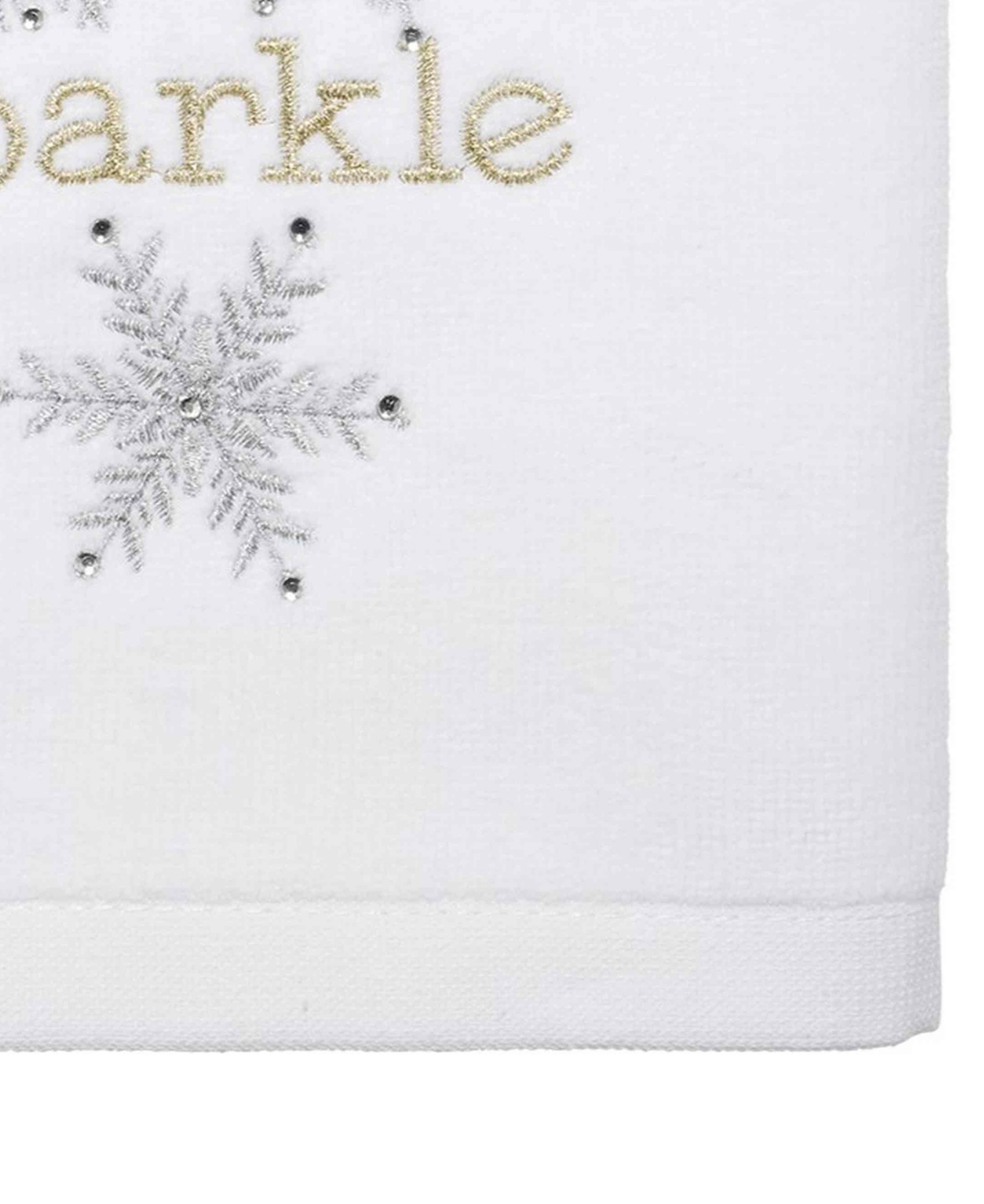 Avanti Snowflake Cotton Hand Towel Set, 28" X 16" In White