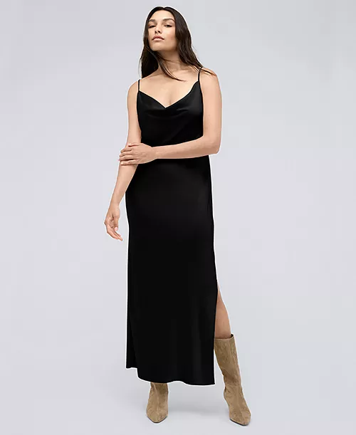 women's satin cowl-neck maxi slip dress