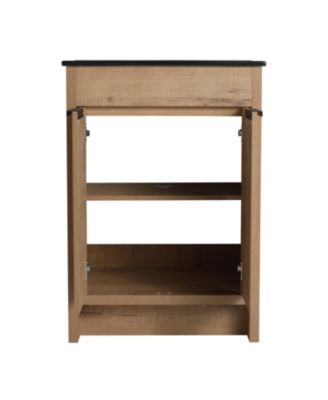 24" Freestanding Vanity with Black Ceramic Sink