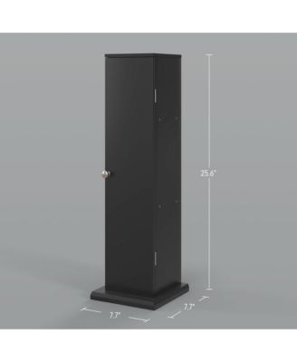 Toilet Paper Cabinet, Small Bathroom Corner Floor Cabinet with Doors and Shelves, Thin Storage Bathroom Organizer for Paper Shampoo, Black