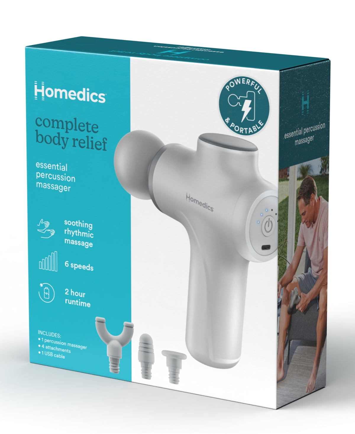 Homedics Rebound Essentials Percussion Massager In Gray