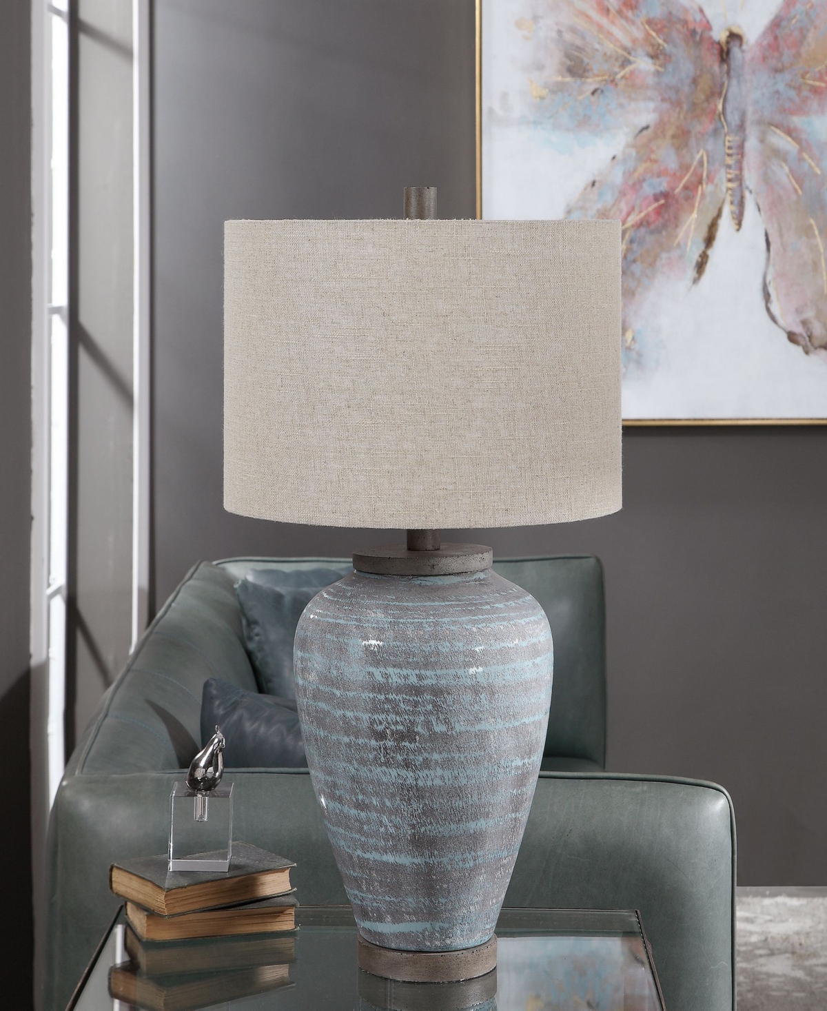Uttermost Pelia 27.5in Table Lamp In Blue