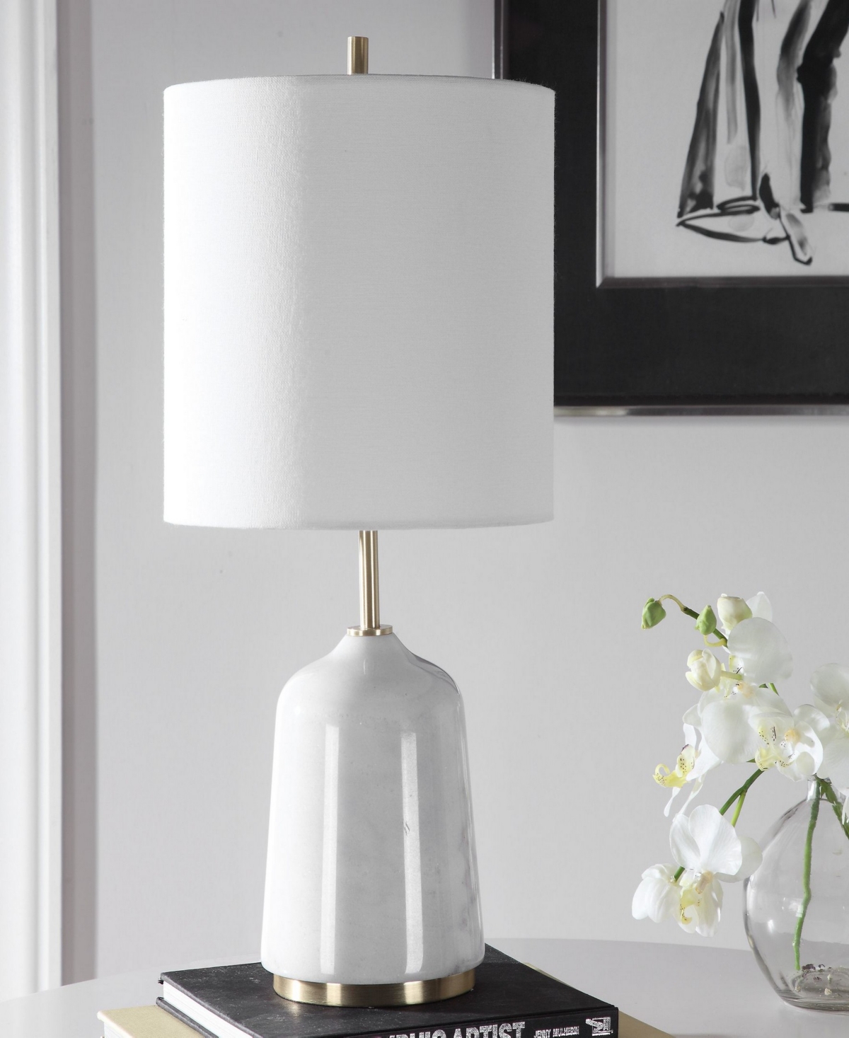 Uttermost 20" Metal Eloise Table Lamp In White