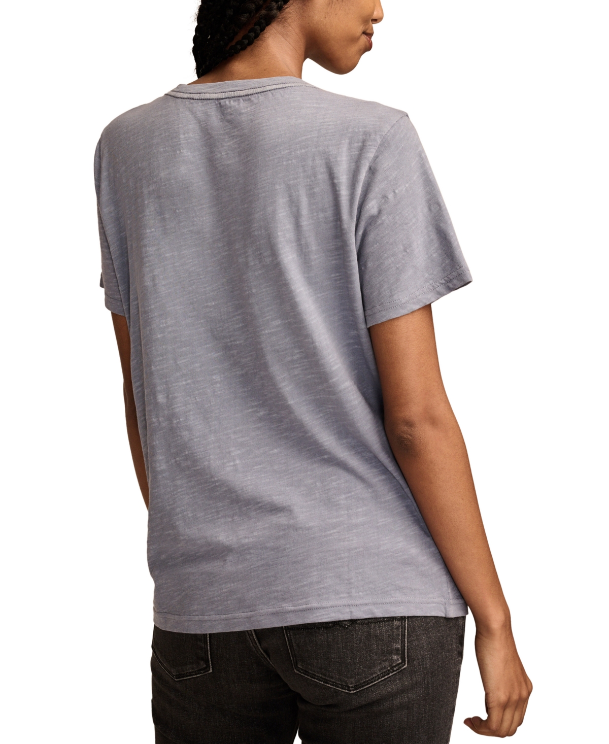 Lucky Brand Women's Beaded Lucky Floral Cotton T-Shirt