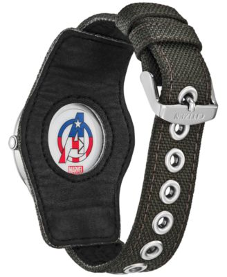Eco-Drive Men's Marvel Captain America Forever Gray Fabric Strap Watch 40mm