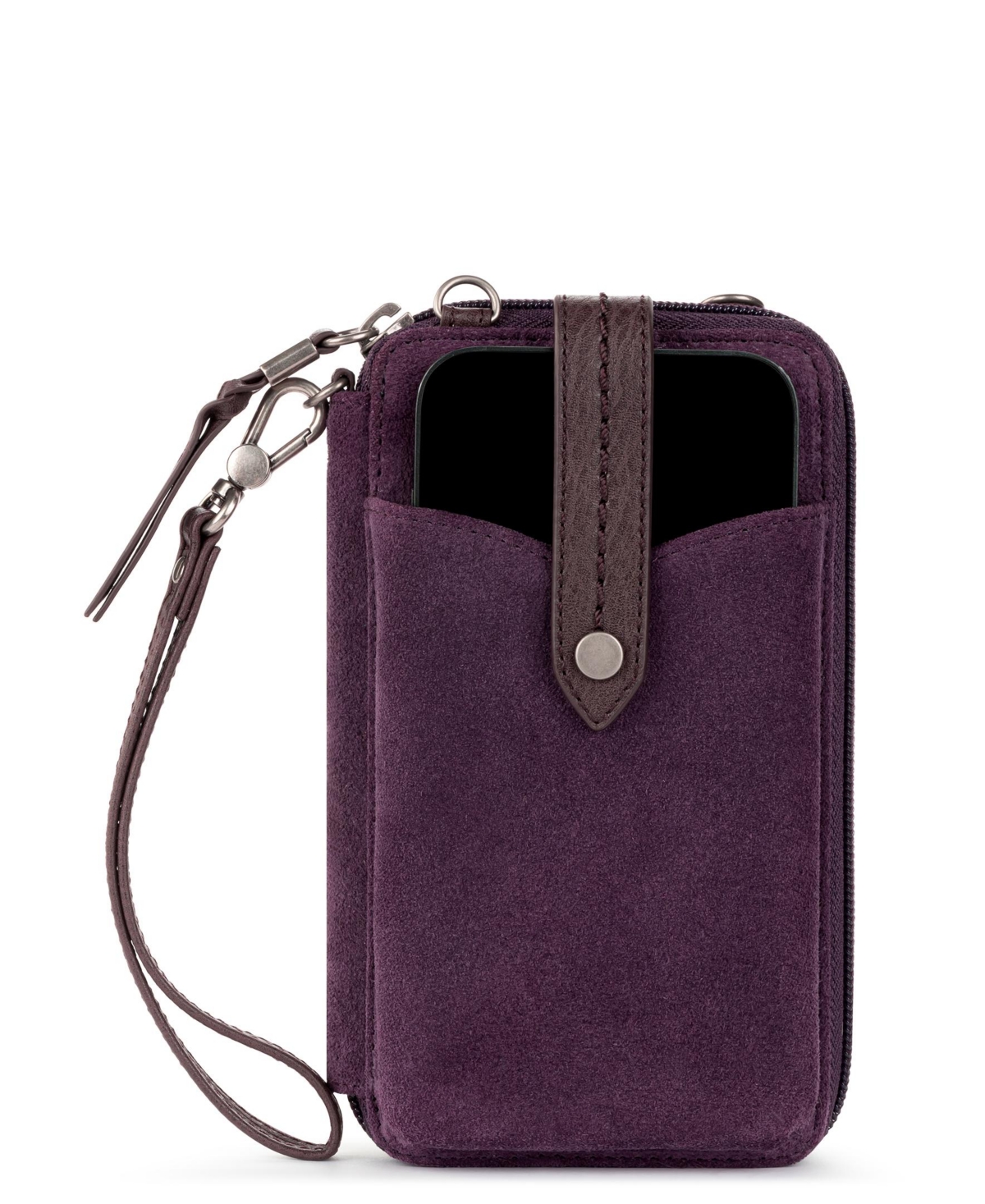The Sak Women's Silverlake Leather Convertible Smartphone Crossbody Bag In Aubergine Suede