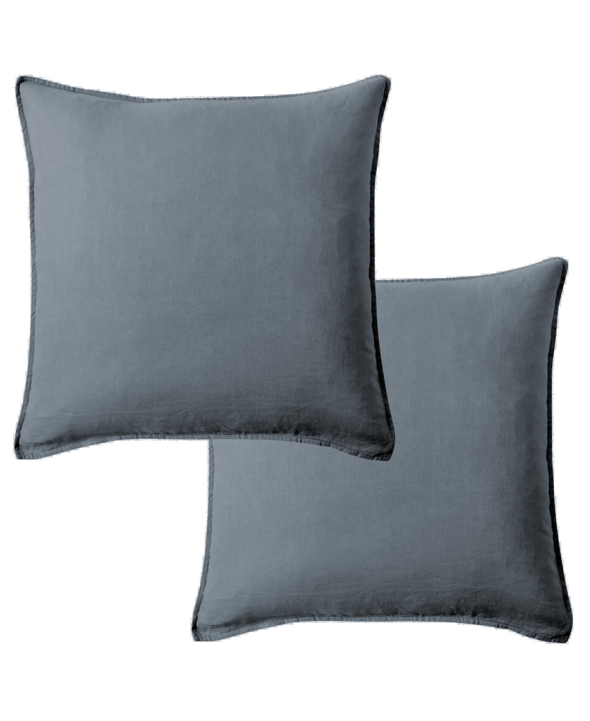 Levtex Washed Linen Relaxed Solid 2-pack Decorative Pillow Cover, 20" X 20" In Blue Haze