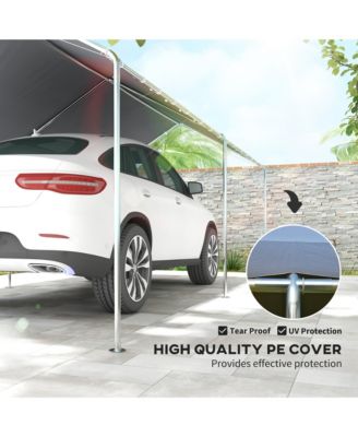 10'x20' Carport Heavy Duty Galvanized Car Canopy with Included Anchor Kit, 3 Reinforced Steel Cables, Grey