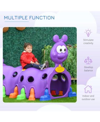 Caterpillar Climbing Tunnel for Kids Climb-N-Crawl Toy Indoor & Outdoor Toddler Play Structure for 3-6 Years Old, Purple