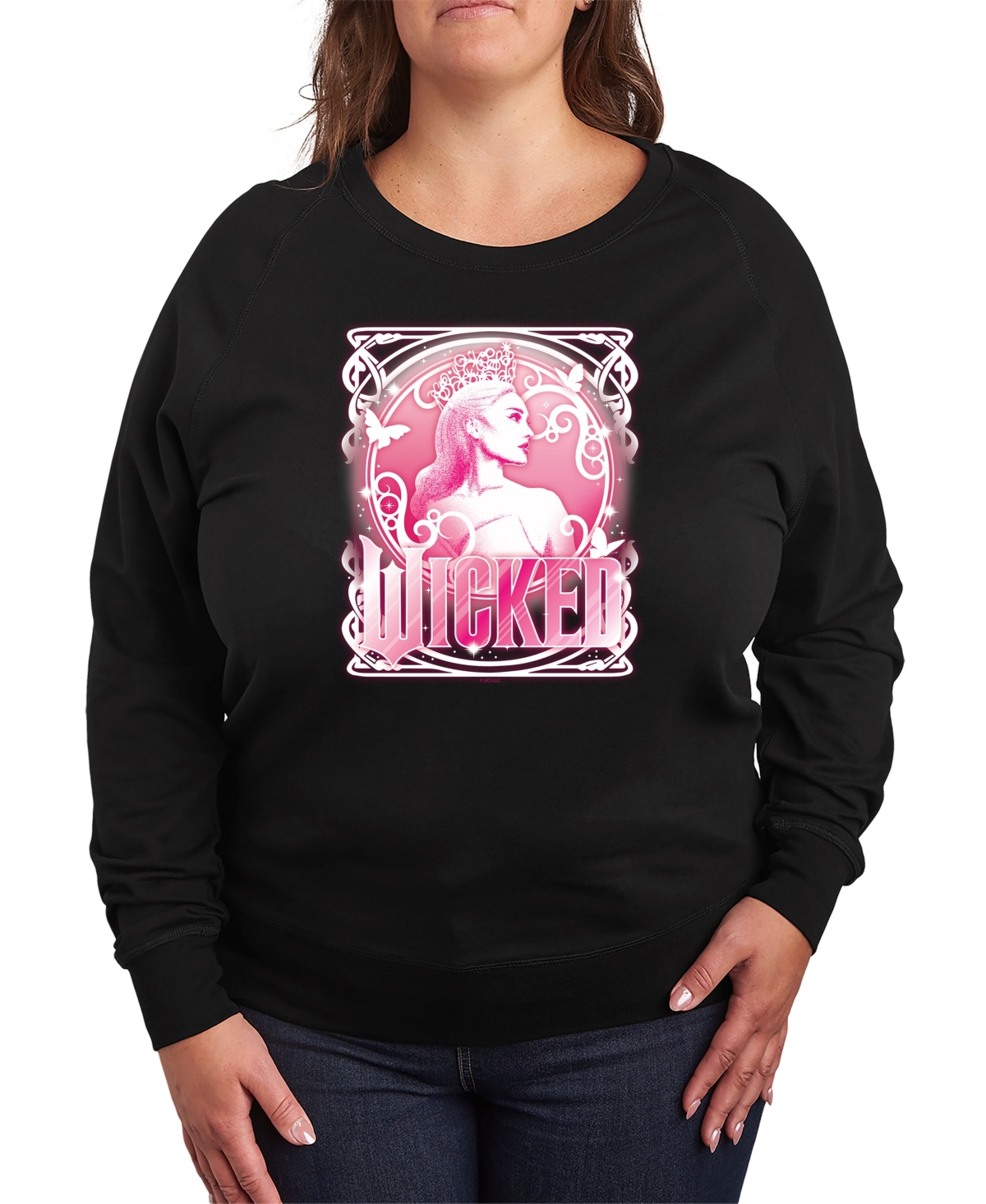 Hybrid Apparel Plus Size Wicked Glinda Graphic Pullover T-shirt In Black